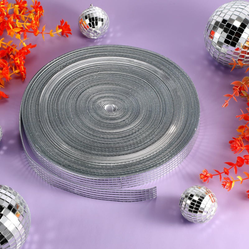 SATINIOR 36000 Pcs Disco Ball Mirror Tiles Self Adhesive for Crafts 5 x 5 mm Small Disco Tape Ball Stickers Square Mosaic Tiles Mirror Pieces for DIY Craft Party Decor - Image 4